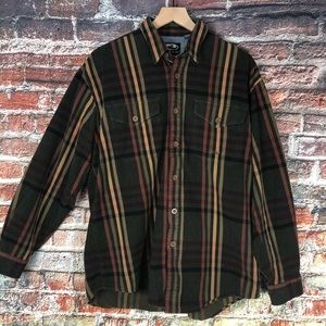 Roper Brown Flannel Button Down Shirt Sz Lg